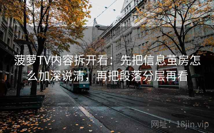 菠萝TV内容拆开看：先把信息茧房怎么加深说清，再把段落分层再看